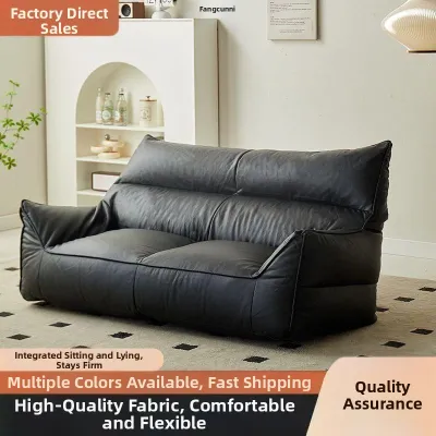 Lazy Double Seater Sofa Easy-Clean Lazy Style Leather