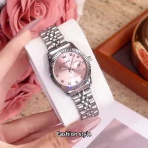 OLEVS | OLEVS 3705 Elegance Women Brand Quartz Movement Watch Sparkling Zirconia Calendar Window Stainless Steel Strap Luminous Watch