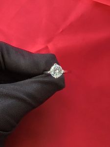 Diamcity (Free Gra Certificate) Cincin Terbuka Moissanite PT950 Platinum Untuk Wanita