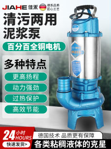 Stainless Steel Sewage Pump High Flow Sludge Poo Extractor for Septic Tank Farm Animal Waste Extraction Irrigation