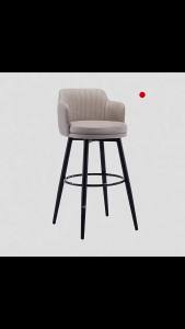 Swiveling Fashionable Minimalist Bar Stool with Trendy Backrest