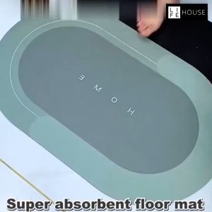 Super Absorbent Diatom Mud Pad Anti Slip Bathroom Mat Non-Slip Kitchen Floor Mat Toilet Alas Kaki Bilik Air Dapur 吸水地墊厕所