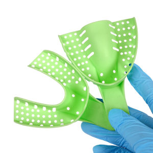 2pcs Dental Impression Trays Plastic Teeth Holder Trays Dentist Tool Without Mesh Tray Dentistry Lab Material