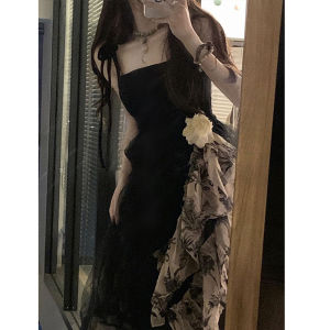 Elegant French Hepburn Style Black Dress