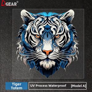 Tiger Head Car Stickers Electric Vehicle Battery Motorcycle Decoration Patch UV Transparent Pattern Full Set Body Scratch Cover