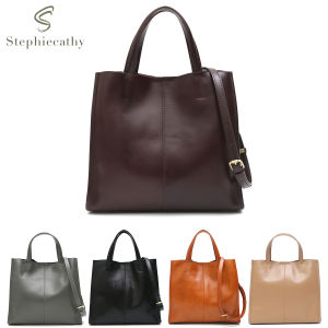 Minimalist Vintage Genuine Leather Tote Women Luxury Classic Top-handle Bag Large Capacity Cross body Shoulder Handbags Business