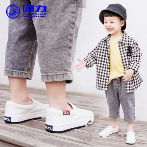 Comfortable Canvas Slip-On Kids Shoes for Boys Baby Foot Covering Trendy Low Cut Rubber Outsole Cartoon Pattern Casual Wear