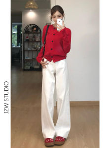 High Waist Wide Leg Jeans Womens plus Size Loose Drapey Straight Floor-Length Pants Casual Style Light Wash Denim