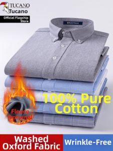 TUCANO | Pure Cotton Business Work Shirt Men Autumn Winter Thicken