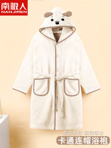 Antarctic People Childrens Robe Absorbent Quick Dry Class a Summer Towel Cape Robe Wearable Childrens Home Clothes