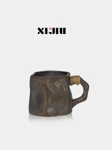 High Aesthetic Value Kiln Changed Coffee Cup Mug Vintage Irregular Design Rust Gift Box Ceramic Cup Gradient Pattern Universal Use