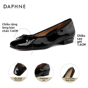 Daphne | Giày Búp bê Nữ Mũi Tròn Gót Ẩn Màu Đen Thu Đông Đi Làm