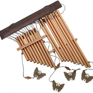 18-Pipe Classic Wooden and Metal Wind Chime