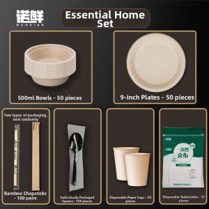 NUOXIAN | Disposable Food-Grade Eco-Friendly Thickened Dishes Set