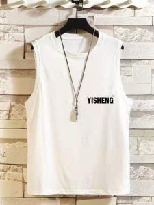 Cotton Vest Vest Men Summer 2024 New Arrival American English Lettered Casual Sports Loose Sleeveless T-shirt