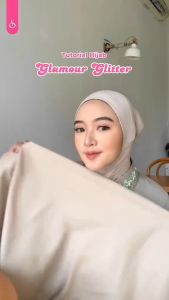 HIJAB Sinar glamour lacer cut Premium Kerudung Segi Empat UKURAN 110x110 GLAMOUR