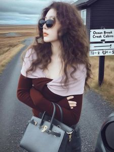 SHANGSHA | Elegant Chic Summer Tshirt Halter Neck