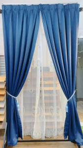 Ready Stock ESE Sheer Langsir Lace Bersulam Bunga Siap Jahit Cangkuk & Ring / Ready Made Day Curtain Hook Ring