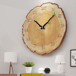 Decorative Wall Clock Living Room Bedroom Silent Wood Grain Style Country Fresh Fashion Simple Hanging Clock Home Decor