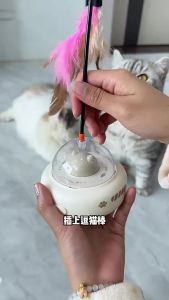 Cat Car Toy Electric Interactive Pet Toy With Feather 360° Rotation Avoidance Ufo Cat Toy With Laser