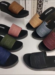 Sandal Wedges Wanita Dewasa Rajut Import Motif Wb 07 Non Slip Terbaru