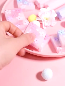 DELI Sakura Eraser Cute Pink Rubber 2B Eraser Stationery Student Pemadam Pelajar
