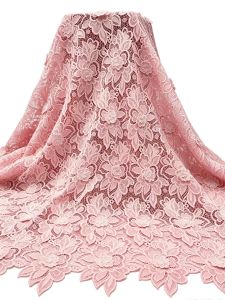OLEVO | AT2986A-1 Floral Embroidery Eyelash Cotton Lace Fabric French Cord Lace Cloth African Guipure Lace for Party Wedding Dress 2026