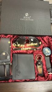 O-KAY 7pcs Mens Gift Set New Creative Beautifully Packaged Watch Glasses Leather Belt Wallet Keychain Pen Gifts for Men Fathers Day Gift