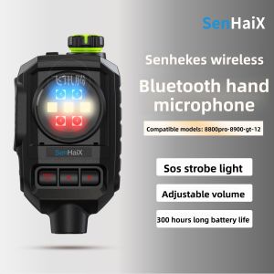 SenHaiX | Bluetooth Compatible Universal Wireless Hand Mic PTT Flashlight SOS Adjustable Volume