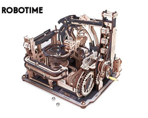 ROKR Marble Run Model Spaceport Electric Model 3D Wooden Puzzles Building Blocks Electronic & Remote Control Toys Adults Toy Gift