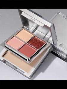 Lishu Five-Color Mini Comprehensive Palette 2-in-1 Eyeshadow and Highlighter Palette with Mirror Portable Card-sized Design