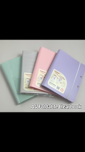 A4/A5 Foldable Clearbook Pink/Blue/Purple Clear Book Folding Clearbook Presentation Book File Folder Organizer