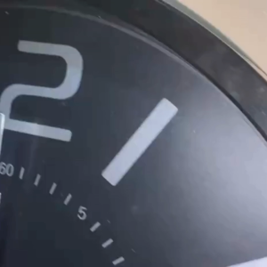 Modern Black 12 inch Wall Clock with Silver Numbers Round Elegant Home Decor Kitchen Room