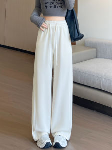 White Casual Sport Pants for Women Spring Autumn New Style Small Size American Drape Loose Wide Leg Banana Sweatpants