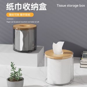 Nordic Style round Tissue Box Creative Desktop Simple Storage Box for Living Room And Restaurant Dustproof Design Plastic Material