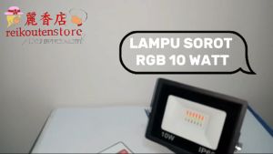 LAMPU SOROT RGB 10WATT SMD LAMPU TEMBAK LED 10W Floodlight outdoor taman SLIM Warna Warni FREEremote