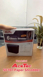[New Arrival] ACETEC SC101 Paper Shredder with Strip Cut Type Low Noise 8L Bin & 220mm Entry Width