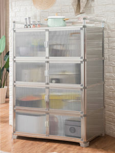 Kitchen Aluminum Alloy Floor-standing Multi-layer Storage Rack Microwave Oven Bowl Cabinet Home Use Organization Cabinet