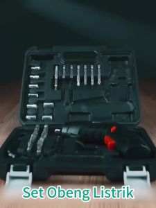 Cordless Screwdriver Mesin Obeng Listrik Bor Cordless Tools Screwdriver 4.2 V Mesin bor baterai impact cordless drill 49 pcs Set Screwdriver Baterai  Bor mini