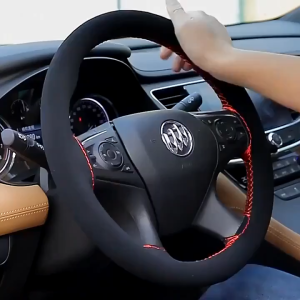 ขนสัตว์พวงมาลัยสําหรับรถยนต์ Universal 38 ซม.ถักพวงมาลัยรถป้องกันหนัง Anti SLIP ชิ้นส่วนภายใน