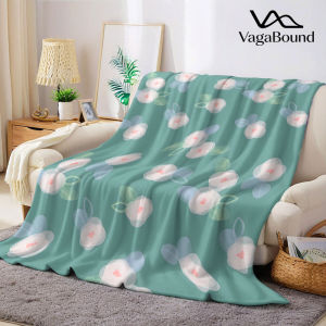 Mint Sheer Floral Flannel Blanket Warm Soft Halloween Christmas Decorative Couch Warm Cozy All-Season Gift