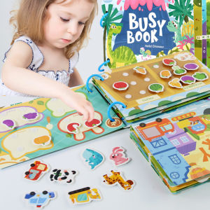 Dinosaur Fruit Theme Busybook Quiet Book 5 Major Themes Plus Various Accessories Only for 36 Months + Kidsrens Designs Full Coverage of Numbers and Letters English Text Play Instructions Are Clear and Easy to Understand Fit Kidsrens Cognitive De...