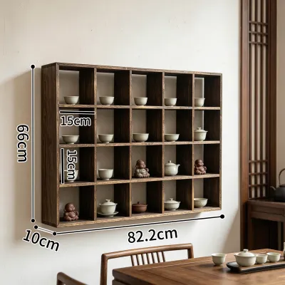 Large Wooden Wall-mounted Display Shelf