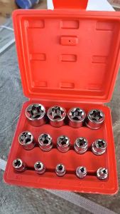 บล็อกหัวดาว 14 ชิ้น ชุดบล็อคหกแฉก E4-E24 ขนาด 1/4(2หุน) 3/8(3หุน) 1/2(4หุน)ลูกบล็อคพิเศษ 14 e-type automotive repair socket wrench sets