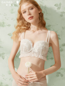 Gainreel Romantic Lace Underwear Womens Soft Support Bra Prevents Sagging Makes Chest Look Bigger Breathable Gathered Style