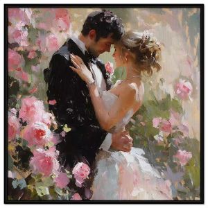 Tranh tình yêu phong cảnh lãng mạn trong vườn hoa hồng.Tranh treo tườngdán tường nội thất.CGI-1303