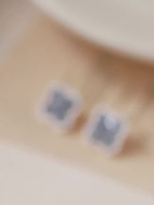 BILLI ZILLY | 925 Silver Four Leaf Clover Design Small Niche Luxury 2026 Popular New Light Blue Ear Studs