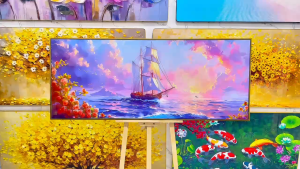 Tranh Thuyền Buồm Và Hoa Hồng Tranh Canvas Tranh Tráng Gương Tranh Phòng Khách Tranh Phòng Ngủ