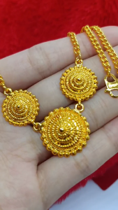Kalung Fashion Liontin Berlapis Emas 24k Gold Persegi Panjang Emas Hongkong Rantai Wanita Fashion Korea Elegant