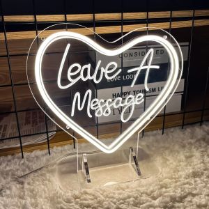 Leave A Message Neon Sign LED neon Lights For Wedding Coffee Bar Party Birthday Gifts Room Wall Decoration Night Light